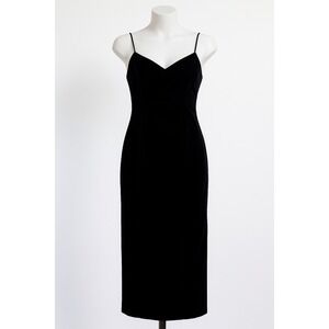 VTG 90s De Laru Womens Velvet Dress Size S Black  Maxi Romantic Goth Glam‎